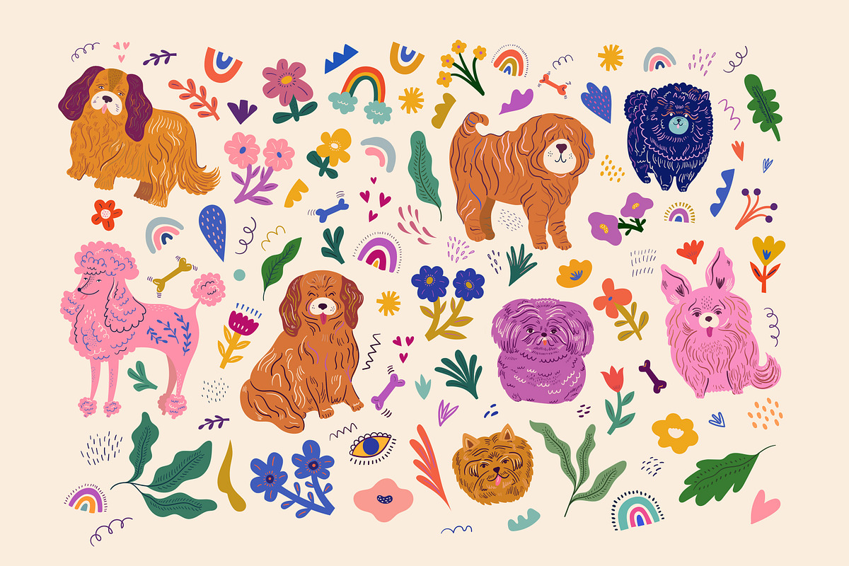 Hand drawn Dogs collection, an Animal Illustration by MoleskoStudio (Photo 5 of 26)