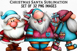 Christmas Santa Sublimation, an Illustration by Craft Nest