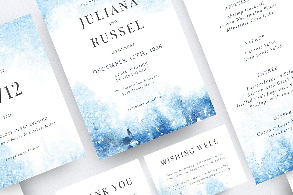 Wedding Winter Watercolor Suite preview 5