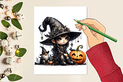 Halloween Cute Witch Sublimation, a Seasonal Illustration by Craft Nest (Thumbnail 2 of 5)