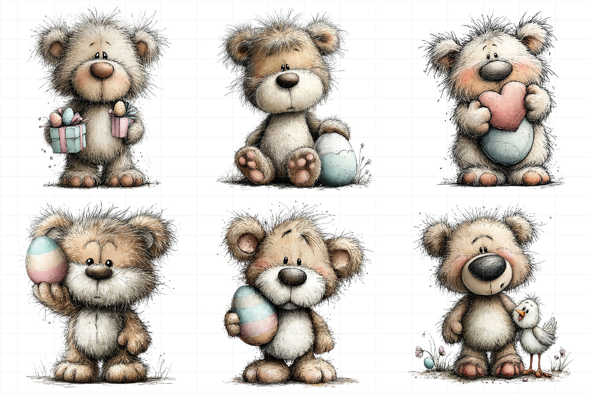 Whimsical Easter Teddy Bear Clipart, an Illustration by Daily.Designs (Photo 4 of 8)