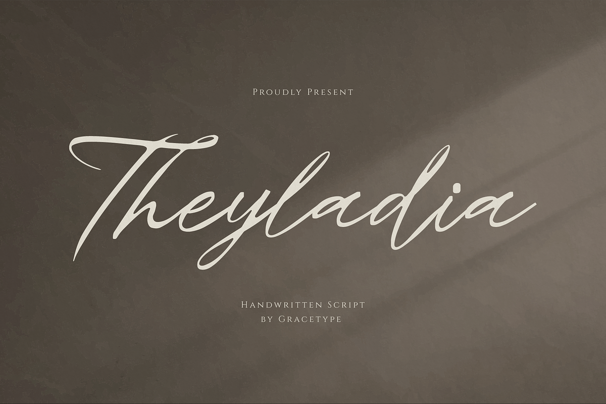 Theyladia | Handwritten Script, a Script Font by gracetype_studio (Photo 1 of 12)