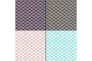 Black & Mermaid Scales Digital Paper