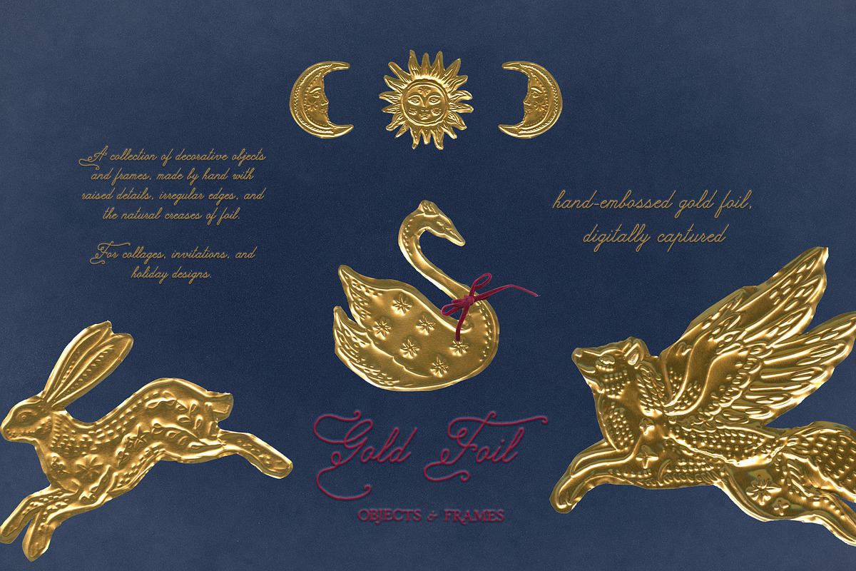 Gold Foil Objects & Frames, an Object Graphic by Purple (Photo 4 of 9)