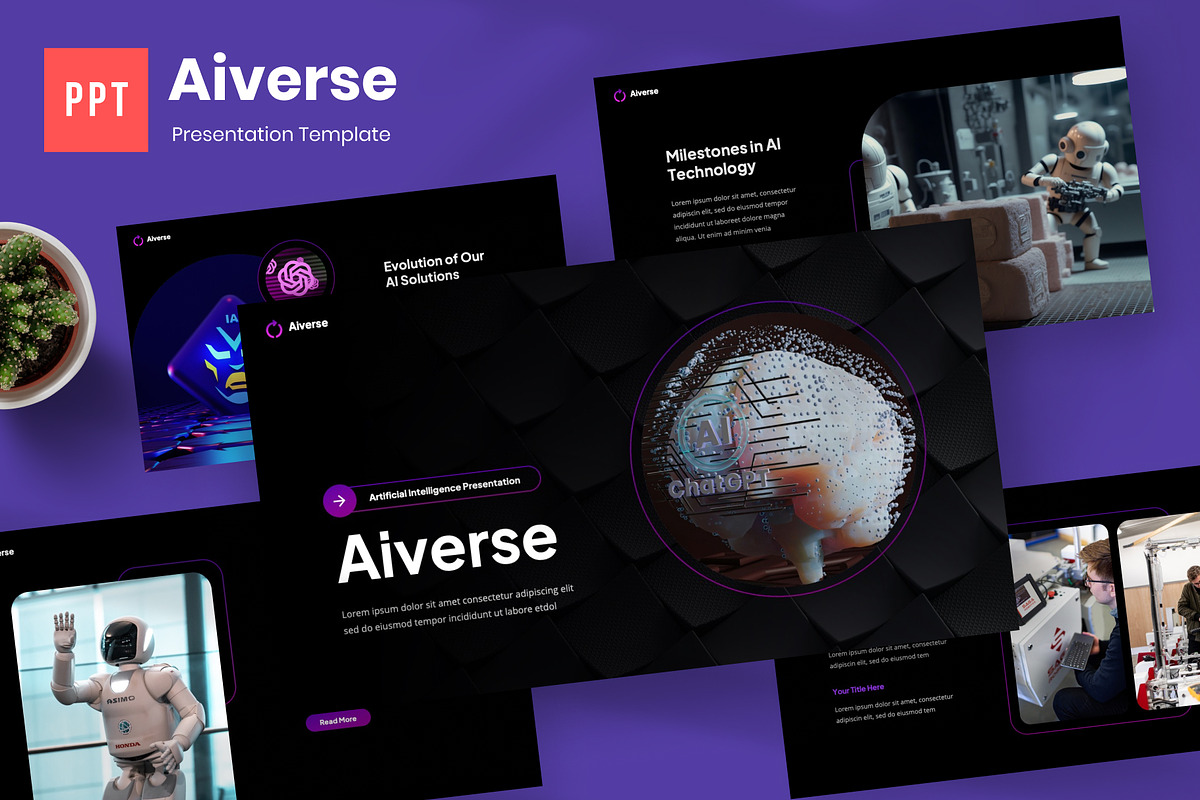 Aiverse - AI Powerpoint Template, a Presentation Template by Panen Creative (Photo 1 of 6)