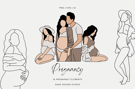 Minimalist Pregnancy Illustrations