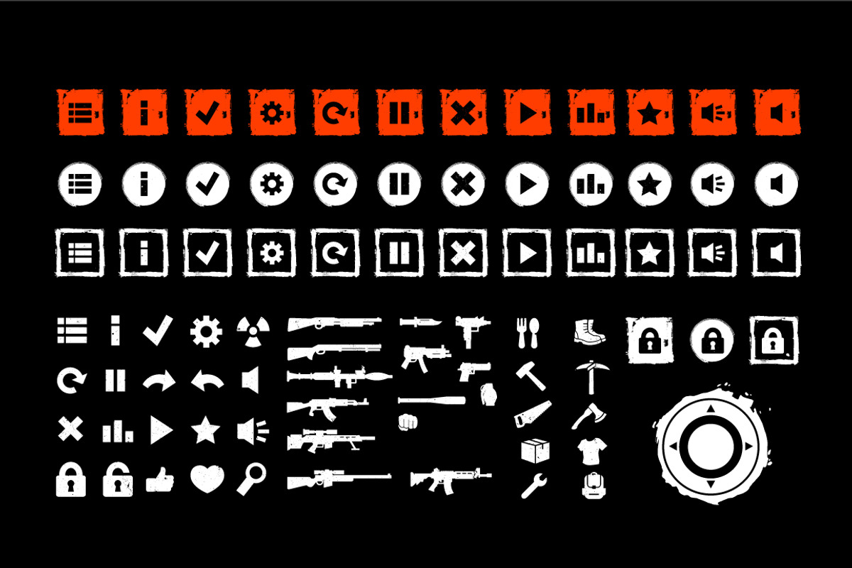 Grunge game ui kit, a Templates & Theme by Game Ui art (Photo 4 of 6)