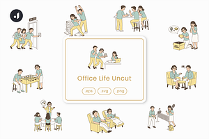 Office Life Uncut Illustration, an Object Graphic by Jump Studio
