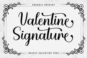 Valentine Siganture, a Script Font by Artkenza