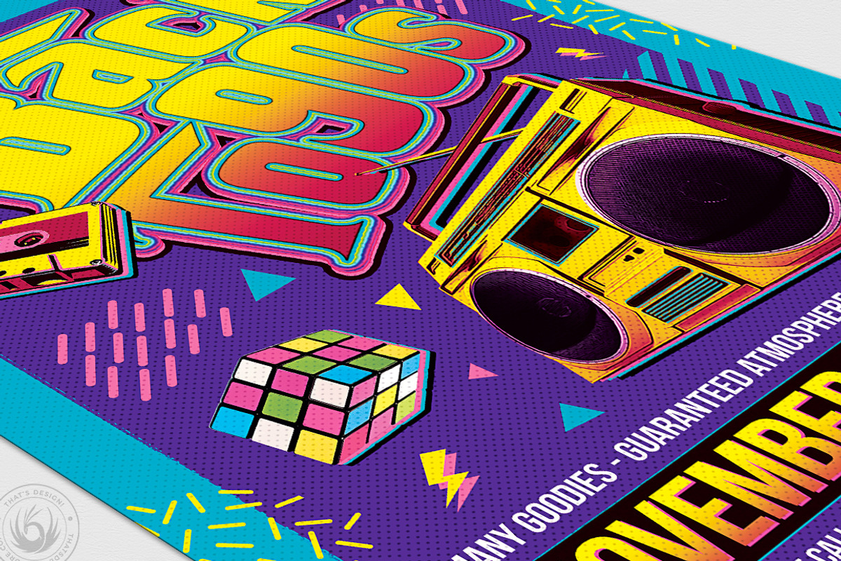 Back to the 90s Flyer Template, a Flyer Template by ThatsDesignArt (Photo 6 of 8)