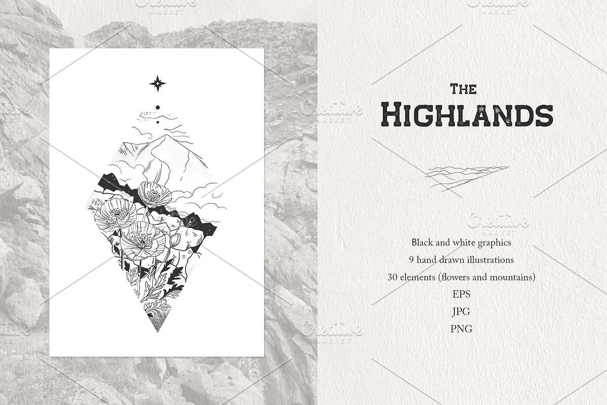 Highlands. Vector illustrations, an Illustration by Nadia Murash (Photo 1 of 6)