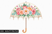 Watercolor Floral Umbrella Clipart, an Illustration by crative8112 (Thumbnail 7 of 8)