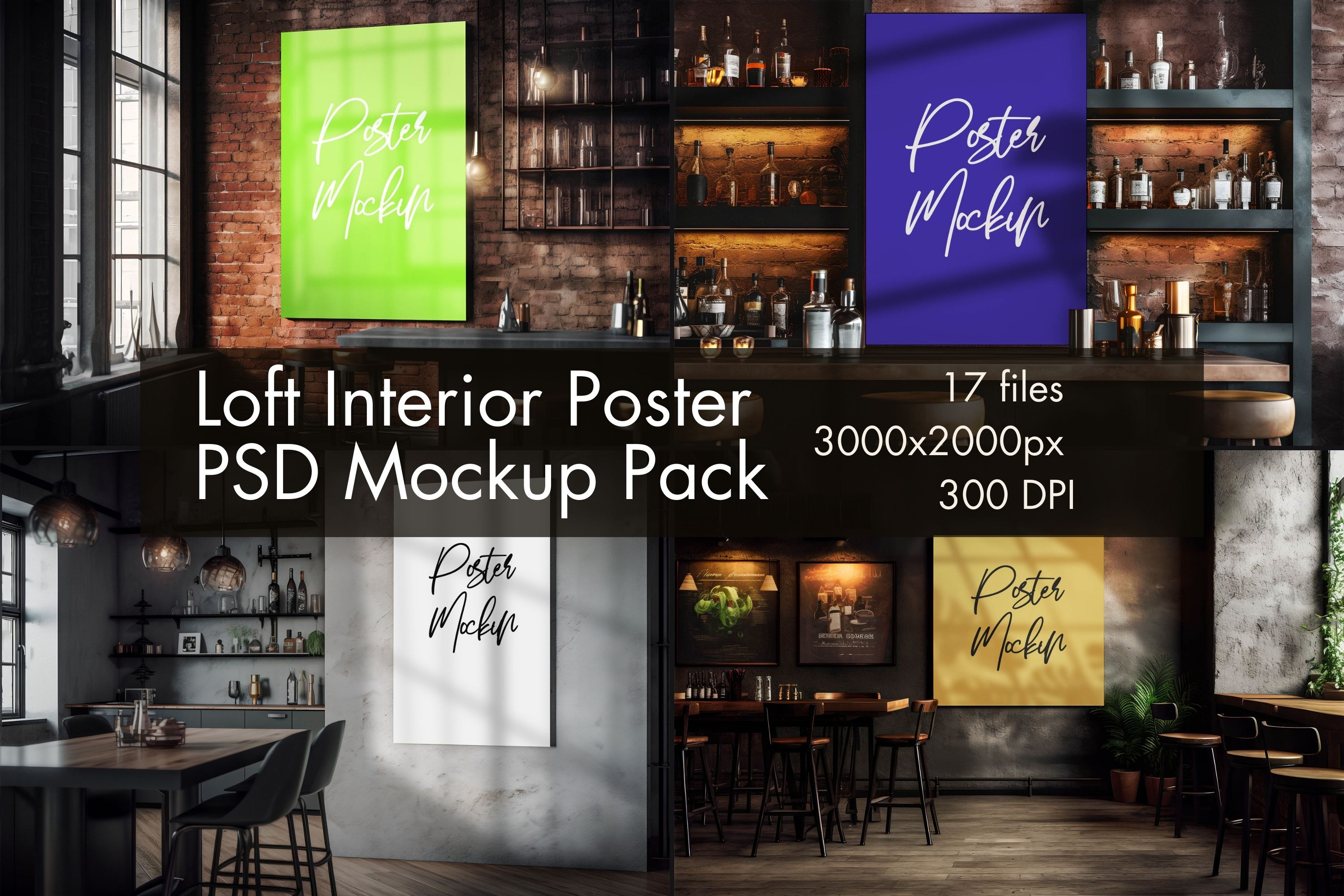 Loft Interior Poster Mockup Pack, an Advertising Mockup by Art's and ...