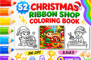 Christmas Ribbon Shop Coloring