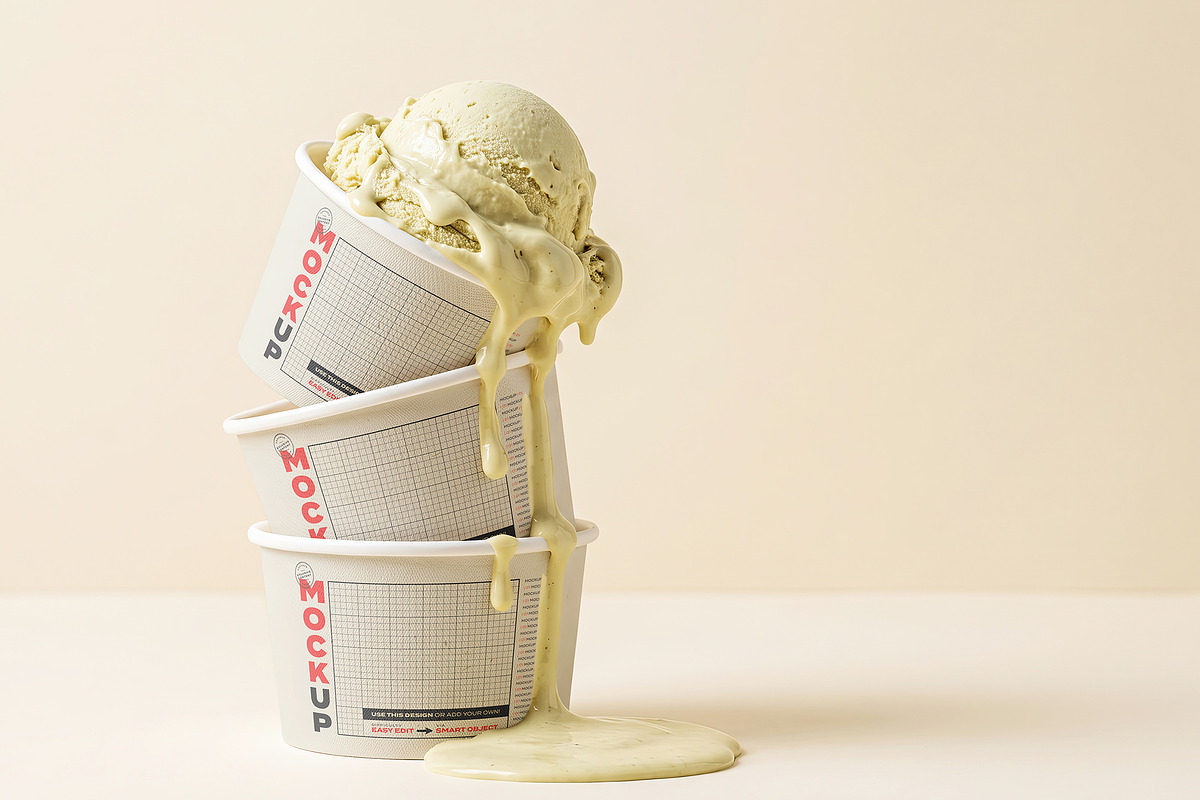 Ice Cream Store Mockups Collection, an Advertising Mockup by Luuqas Design (Photo 1 of 6)