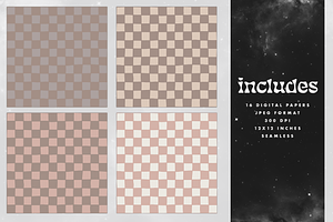 Neutral Grid & Checker Pattern Set