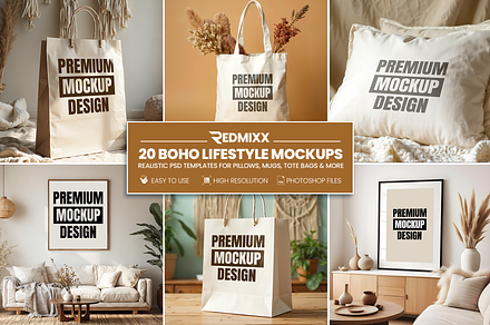 Boho Mockup Bundle, a Product Mockup by Redmixx Design