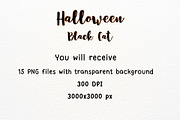 Halloween Black Cat Watercolor, a Seasonal Illustration by Maysa Art (Thumbnail 5 of 5)