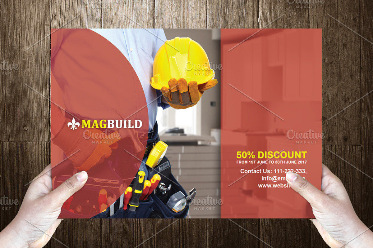 Constructica Post Card Template, a Card Template by Dueza.Com