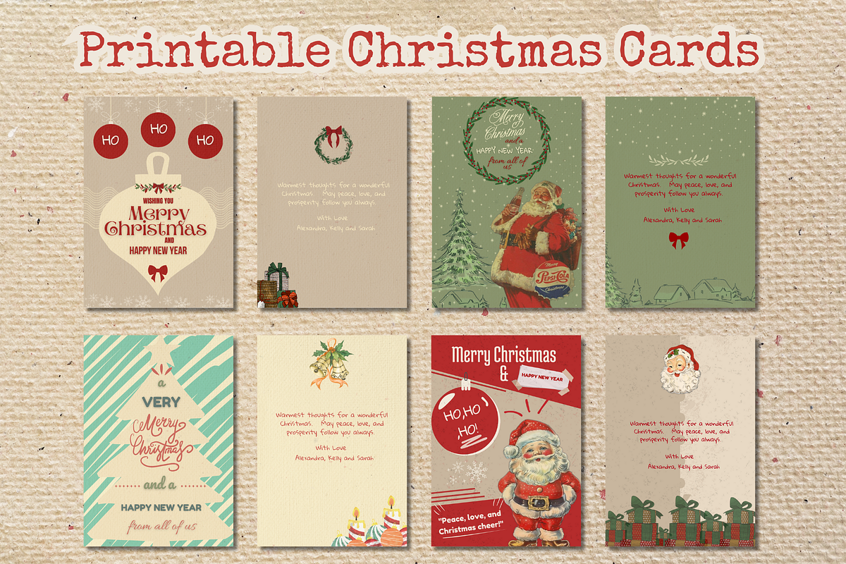 8 retro Christmas Cards Bundle, a Card Template by Prodesign (Photo 3 of 8)