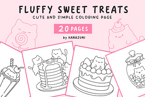 FLUFFY SWEET TREATS - COLORING PAGES