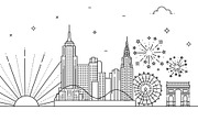 Las Vegas Skyline, USA, an Object Illustration by Tettygreen (Thumbnail 2 of 3)