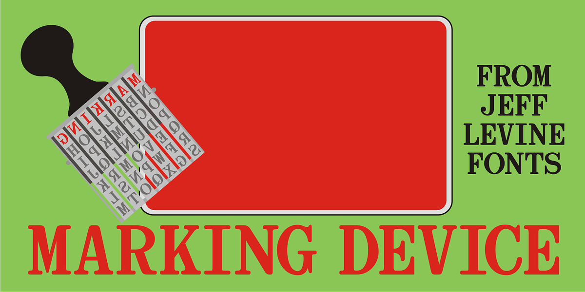 Marking Device JNL, a Serif Font by Jeff Levine Fonts