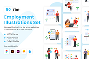 Flat Employment Illustration Set, a Person Illustration by Brickclay (Thumbnail 1 of 8)