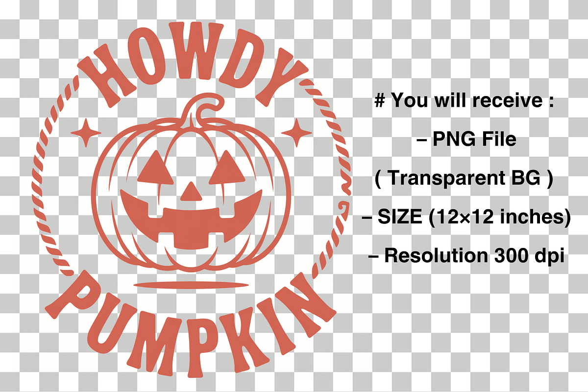 Howdy Pumpkin PNG, Western Fall PNG, a Graphic by Clipart Bloom (Photo 2 of 2)