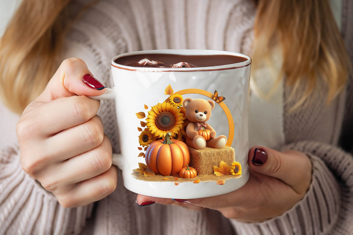 Autumn Teddy Bear Sublimation Clipa, an Illustration by SVGArt (Photo 5 of 8)