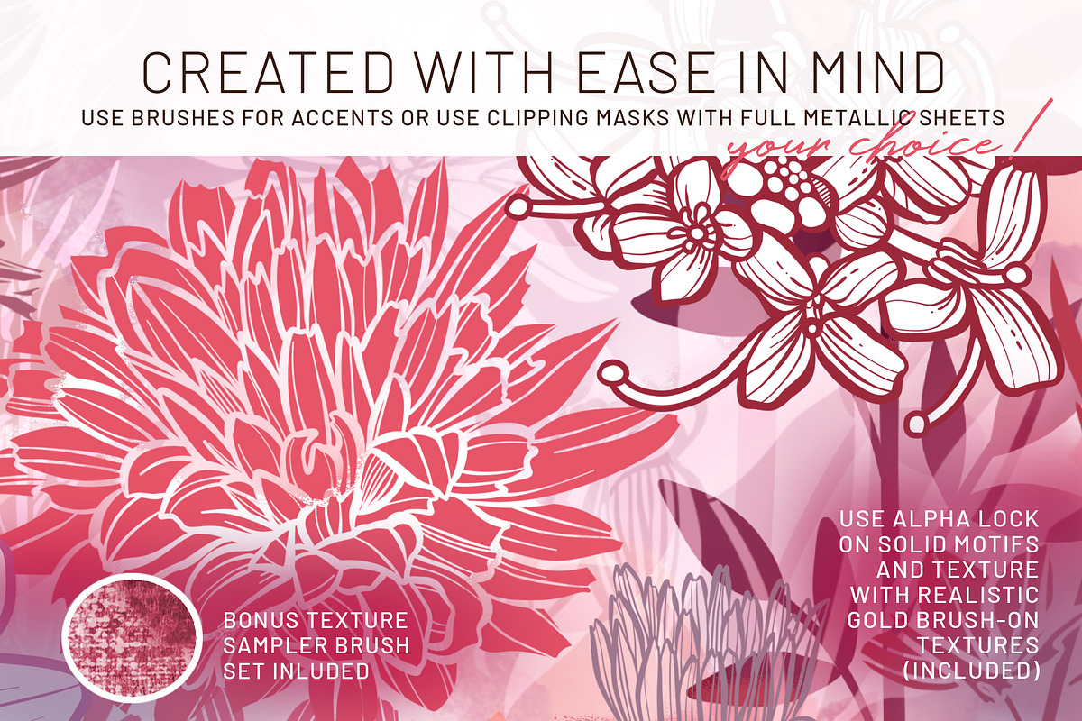 Floral Procreate Stamp Brushes 9, a Brushes & More by DeloresArt (Photo 4 of 8)