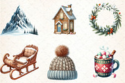 Snowflakes and Winter Scenes Clipart, an Illustration by DreamCafeArt (Thumbnail 2 of 8)