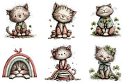 St Patrick Day Cats Clipart, an Illustration by designcity5 (Thumbnail 5 of 5)