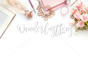 Spring Pink Theme desktop flatlay, a Product Mockup by WanderlustLens (Thumbnail 2 of 3)