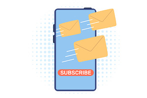 Mobile phone with button subscribe, a Technology Illustration by Vectorbuum