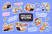 Cute dog working set, stickers, a Person Illustration by PaperTrident (Thumbnail 1 of 10)