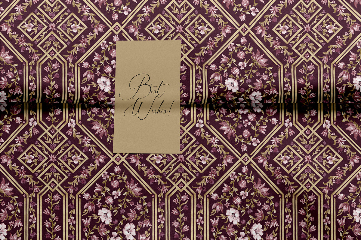 Vintage Floral Trellis Pattern, a Pattern Graphic by SirenaArt (Photo 17 of 17)