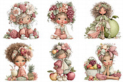 Whimsical Summer Fruit Girls Clipart, an Illustration by Daily.Designs (Thumbnail 7 of 8)