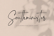 Southminister - Handwritten Script, a Script Font by Alpaprana (Thumbnail 1 of 11)