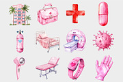 Watercolor Medical Clipart, a Seasonal Illustration by Design Market (Thumbnail 5 of 5)