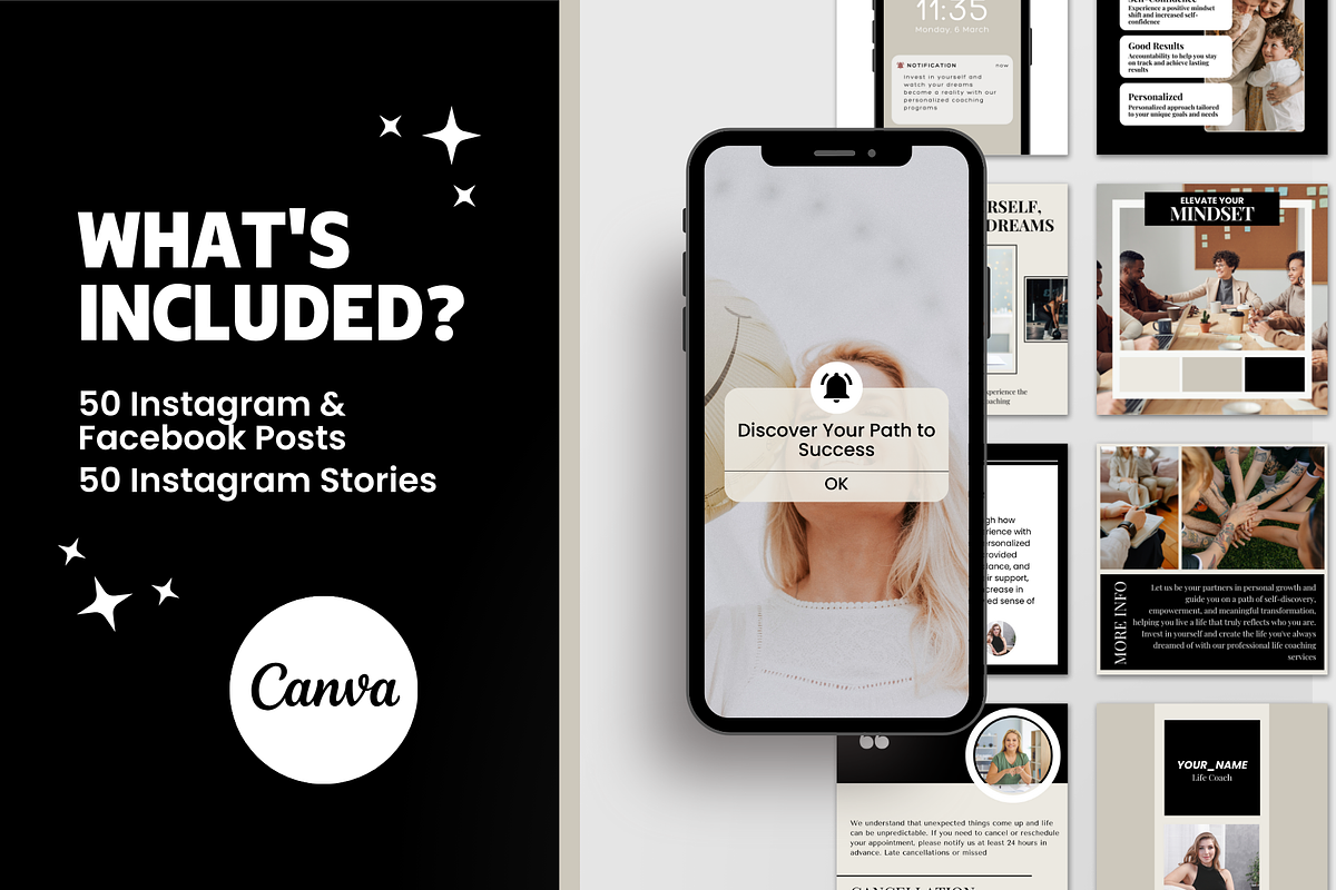 Life Coach Instagram Templates, a Social Media Template by EliteMatidi (Photo 7 of 9)