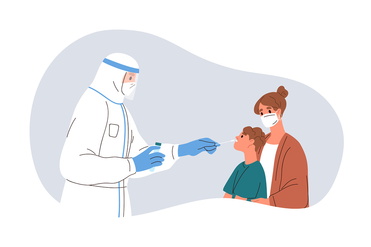 Nasal swab for COVID PCR test set, a Healthcare Illustration by Good Studio (Photo 6 of 9)
