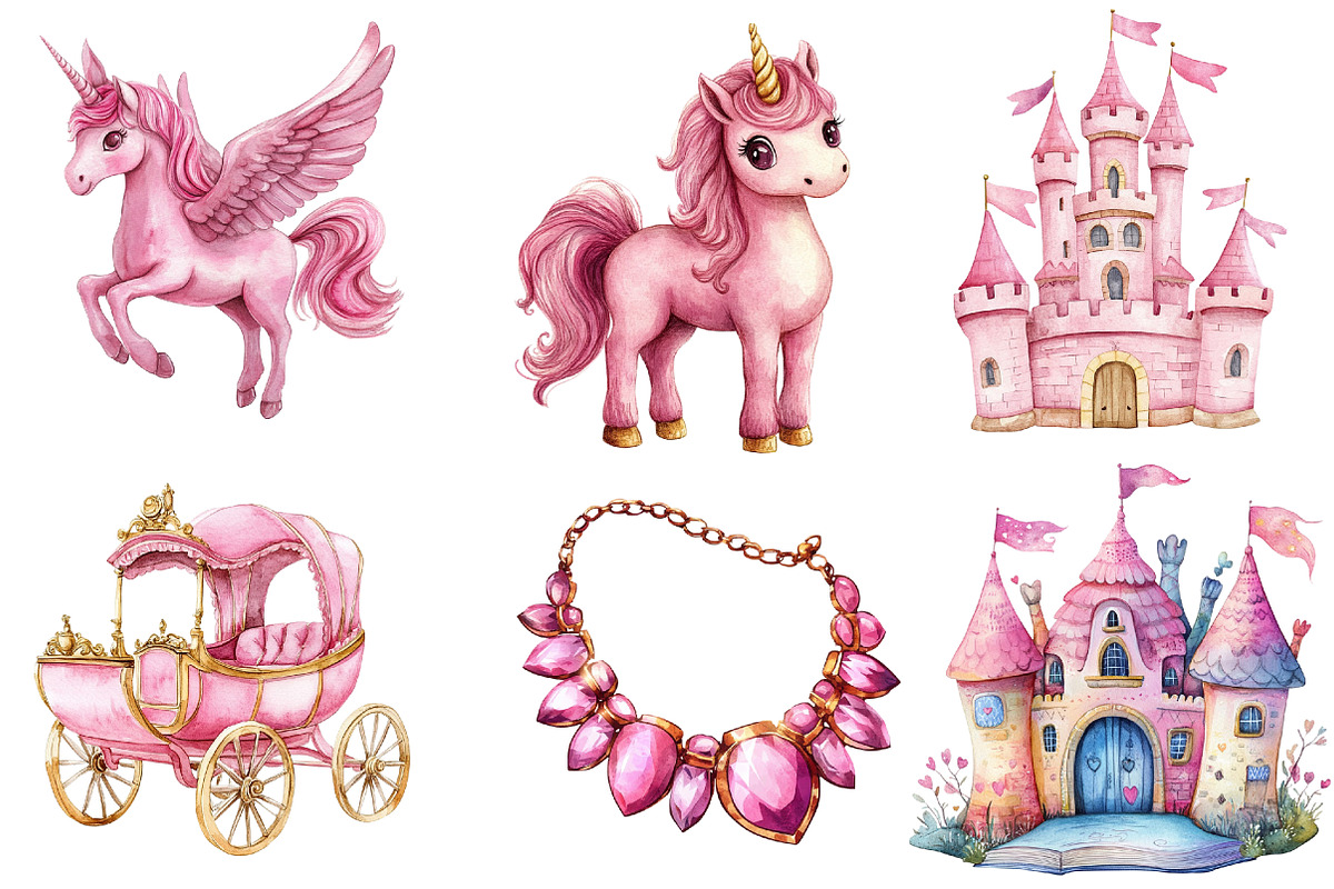 Watercolor Little Princess Clipart, an Illustration by Watercolor design (Photo 4 of 4)