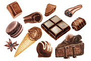 Watercolor delicious collection, a Pattern Graphic by lenavetka87 (Thumbnail 1 of 3)