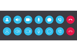 Set of video call icons, an Object Illustration by Vector Creator