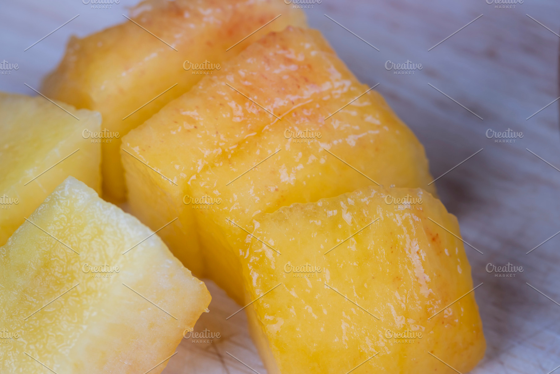 fresh peach sliced on the table, a Photo by MyPhotos