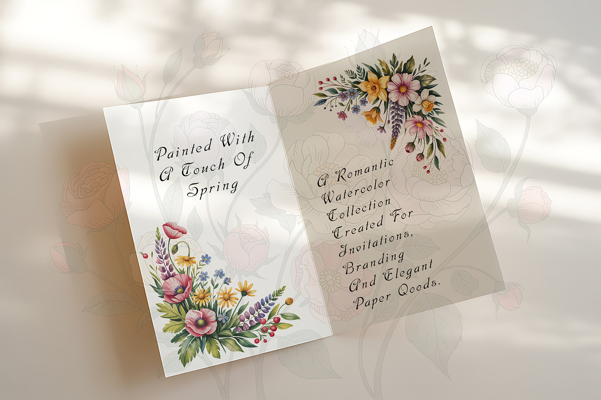 Boho Watercolor Floral Clipart Set, a Decorative Illustration by ForhadGFX (Photo 3 of 12)