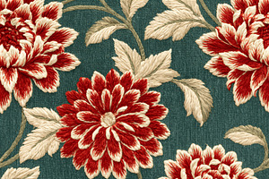 Seamless pattern seamless red dahlia floral pattern with embroid, a Pattern Graphic by Studio ANNA