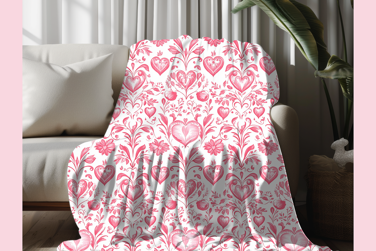 Pink Heart Toile Print, a Pattern Graphic by Paper & Pattern Studio (Photo 4 of 8)