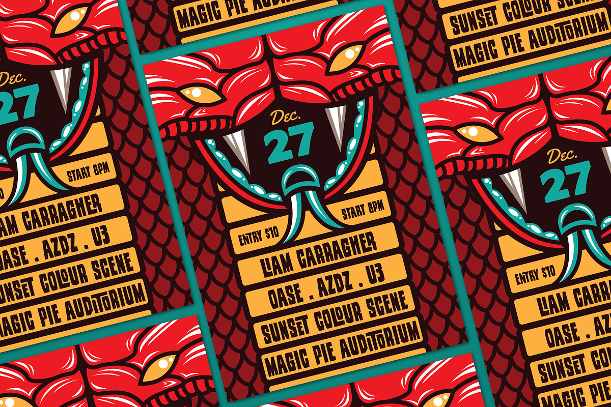 Cobra Indie Rock Flyer, a Flyer Template by ashenterprise (Photo 3 of 3)
